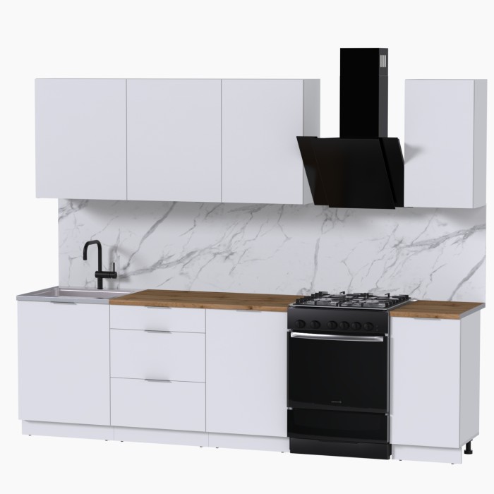 Набор корпусной мебели для кухни " Микс Топ-6" белый премиум/дуб вотан