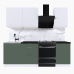 Набор корпусной мебели для кухни " Микс Топ-3" белый премиум/дымчато зеленый/тунис