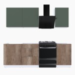 Набор корпусной мебели для кухни " Микс Топ-3" дымчато зеленый/ дуб каньон