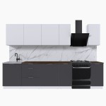 Набор корпусной мебели для кухни " Микс Топ-9" белый премиум/графит серый/дуб флагстаф темный