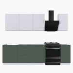 Набор корпусной мебели для кухни " Микс Топ-6" белый премиум/дымчато зеленый