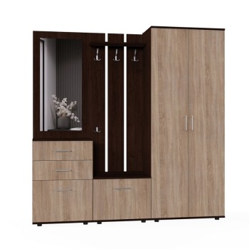Набор мебели для прихожей "Визит-4" (дуб венге/шимо светлый)