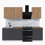 Набор корпусной мебели для кухни " Микс Топ-4" дуб крафт золотой/графит серый/дуб вотан