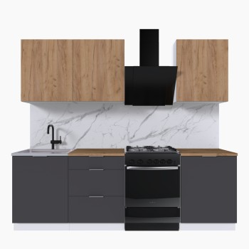 Набор корпусной мебели для кухни " Микс Топ-4" дуб крафт золотой/графит серый/дуб вотан