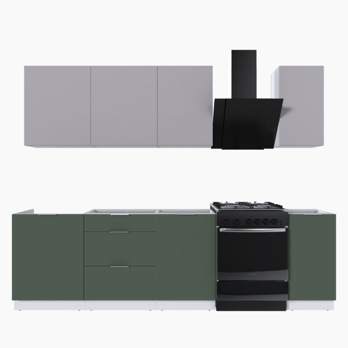 Набор корпусной мебели для кухни " Микс Топ-6" кашемир/дымчато зеленый