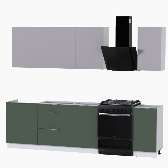 Набор корпусной мебели для кухни " Микс Топ-6" кашемир/дымчато зеленый