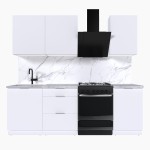 Набор корпусной мебели для кухни " Микс Топ-3" белый премиум/мрамор лацио белый