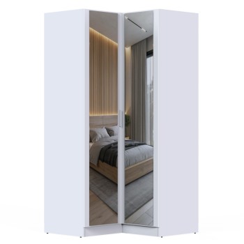 Шкаф для одежды МР-12 (580, 2 зеркала ) белый премиум