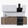Набор корпусной мебели для кухни " Микс Топ-5" белый премиум/дуб каньон/дуб флагстаф темный