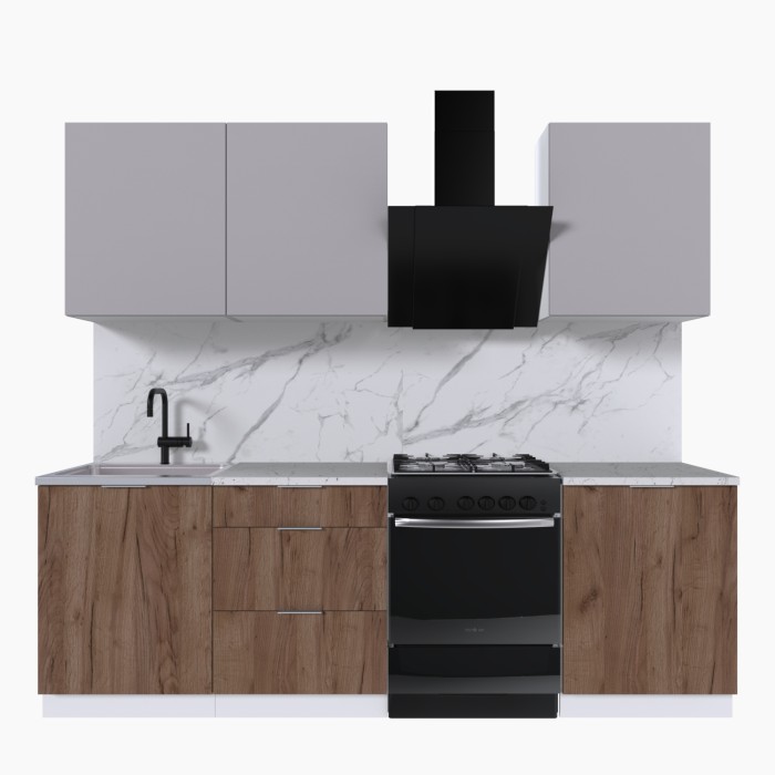 Набор корпусной мебели для кухни " Микс Топ-4" кашемир/дуб крафт табачный/мрамор марквина