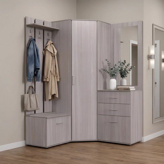 Набор мебели для прихожей "Визит-2" (шимо светлый)