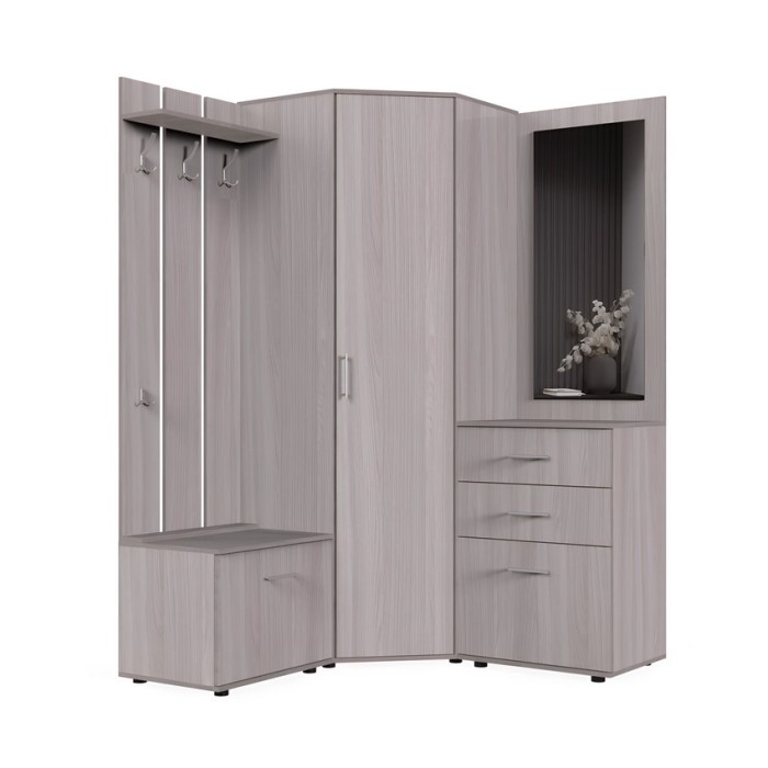 Набор мебели для прихожей "Визит-2" (шимо светлый)