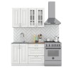 Набор корпусной мебели для кухни " Бостон-1" акация белая /дуб флагстаф темный