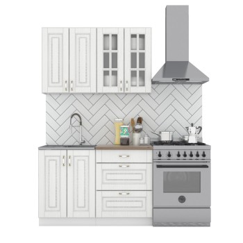 Набор корпусной мебели для кухни " Бостон-1" акация белая /дуб флагстаф темный